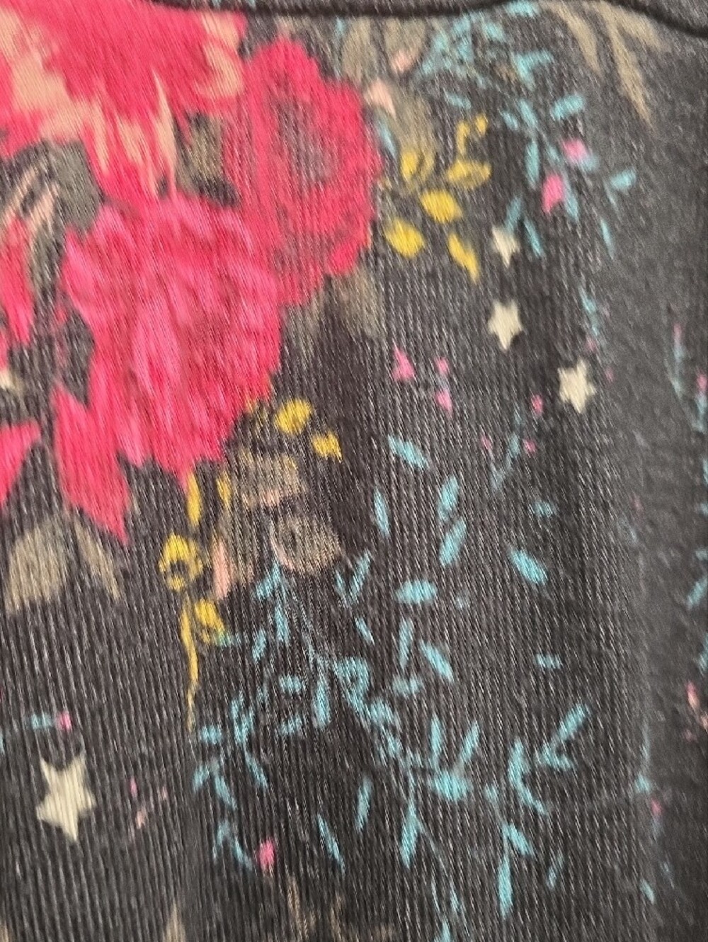 torrid Black Midi Dress with Berry Floral & Crescent Moon Motif - Picture 3 of 3